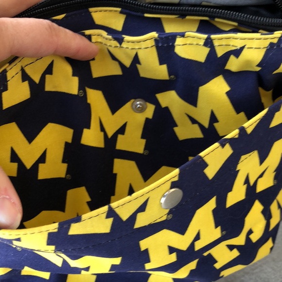 NWOT! - BROAD BAY University of Michigan Print Cotton Canvas Crossbody Bag - Picture 7 of 11